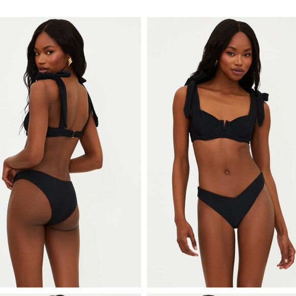 Beach Riot Core Collection Vanessa Ribbed Bottom in Black Size Small - Picture 1 of 5